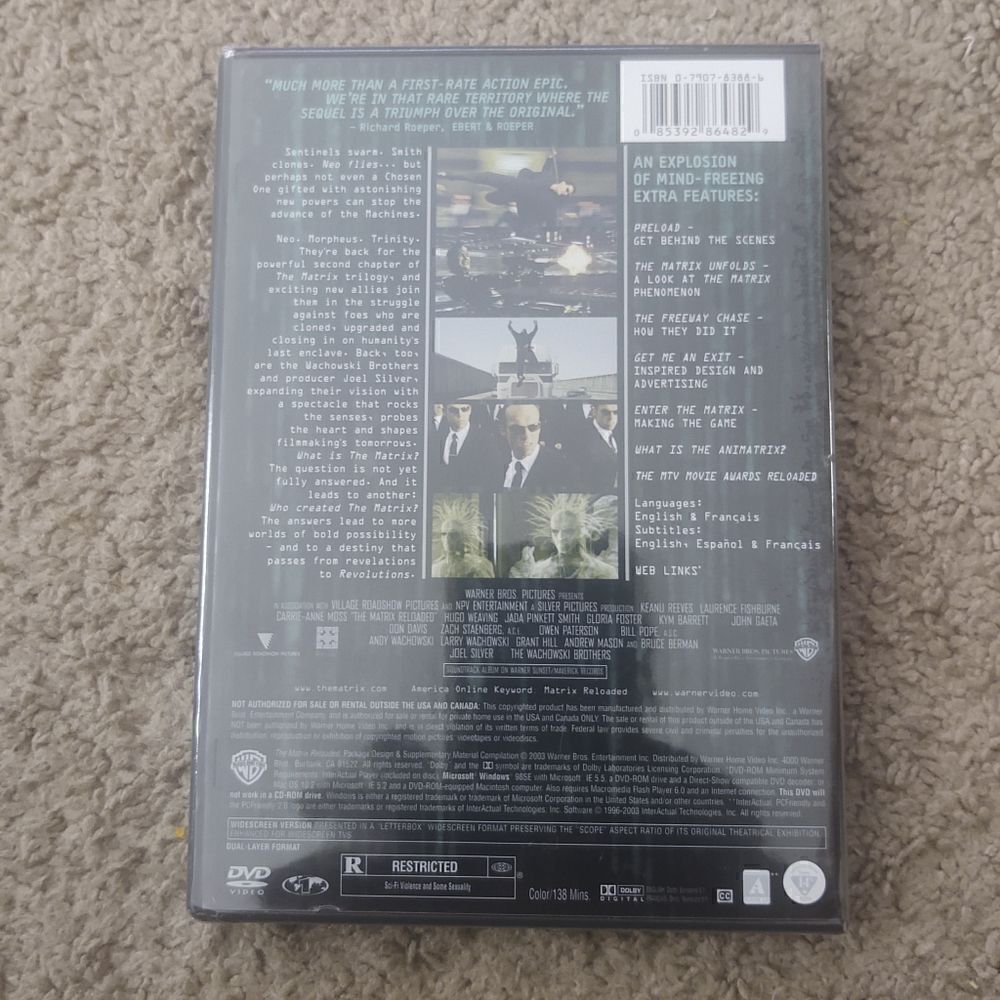 Matrix Reloaded DVD Widescreen 2-Discs BRAND NEW SEALED - Picture 2 of 2
